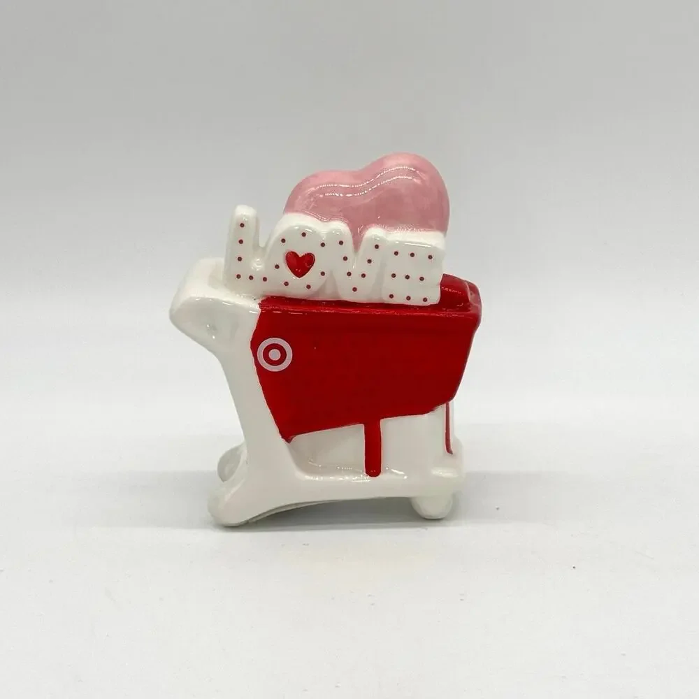 Target Spritz Ceramic Valentine’s Day Bullseye Mascot Dog & Shopping Cart NEW